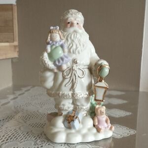 Lenox Santa Figurine with Gold and Pastel Accents